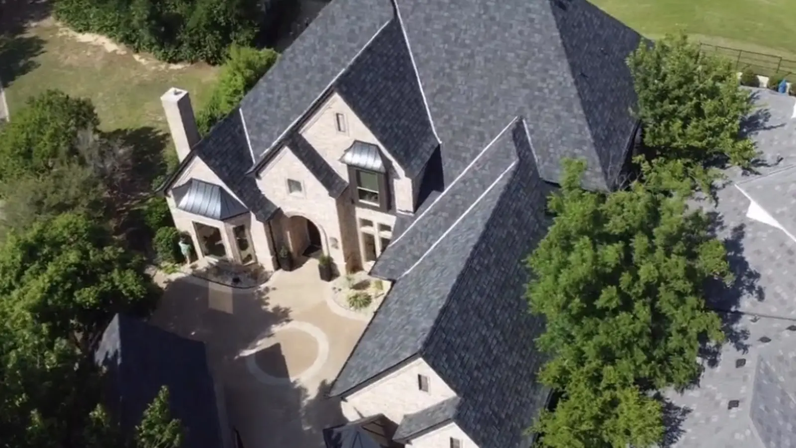 Aerial view of a North Texas home with a new G3 roof